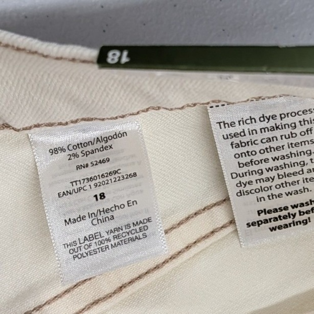 Wide Leg Utility Trousers Womens Size 18 Ivory High Rise New - Picture 6 of 11